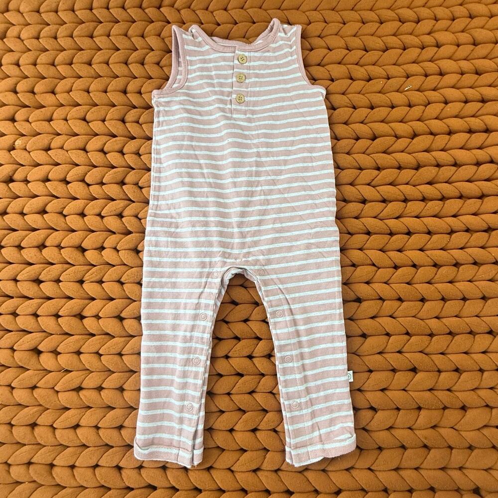 Little Planet Carters Pink Stripe Romper Overalls French Terry 18 Month Girls